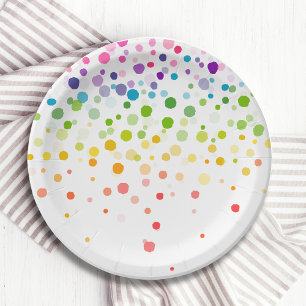 Colourful Watercolor Paint Splatter   Celebrations Paper Plate