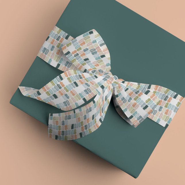 Colourful Watercolor Painted Jewels Satin Ribbon (Painted watercolor jewels ribbon)