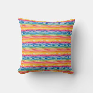 Colourful Watercolor Painting of Mountains Cushion