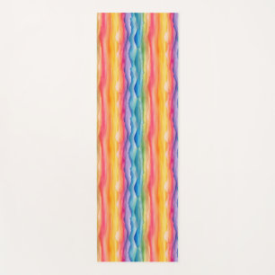 Colourful Watercolor Painting of Mountains Yoga Mat