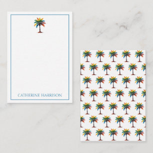 Colourful Watercolor Palm Tree Personalised Card