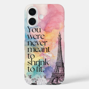 Colourful Watercolor Paris Eiffel Tower Quote Art iPhone 16 Case