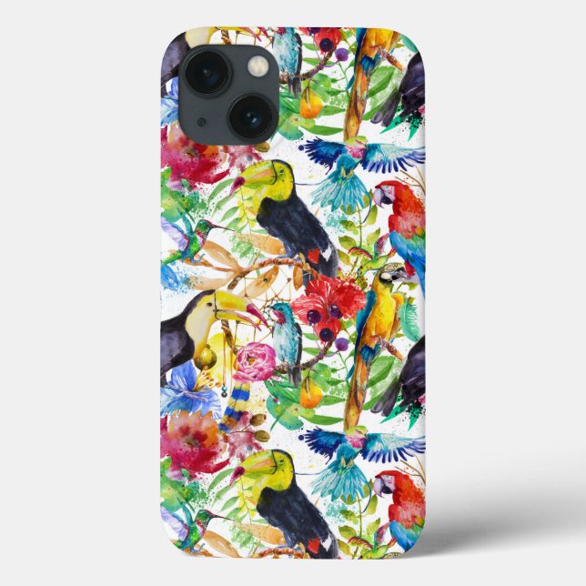 Colourful Watercolor Parrots Case-Mate iPhone Case (Back)