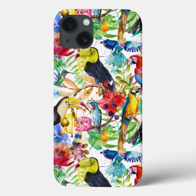 Colourful Watercolor Parrots Case-Mate iPhone Case (Back)
