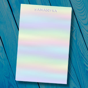 Colourful watercolor pastel gradient custom name post-it notes
