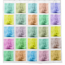 Colourful Watercolor Pattern Shower CurtainC