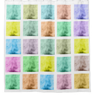 Colourful Watercolor Pattern Shower CurtainC Curtain