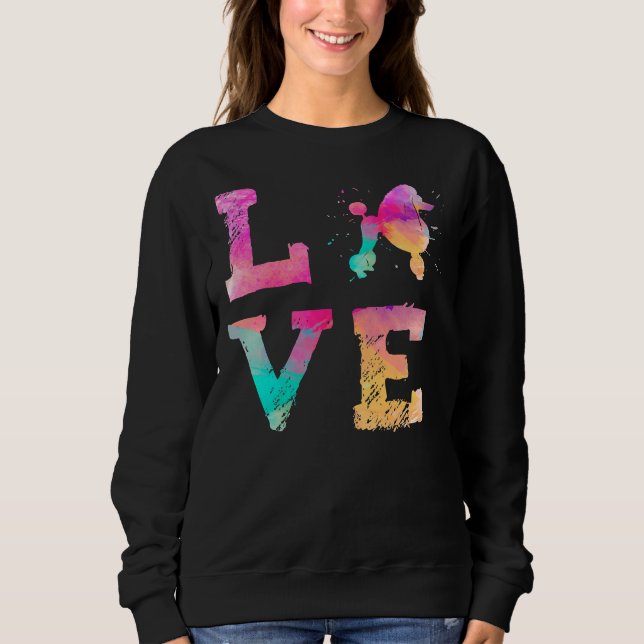 Colourful Watercolor Poodle Continental Clip Lover Sweatshirt (Front)