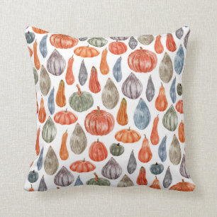 Colourful Watercolor Pumpkins Collection Cushion