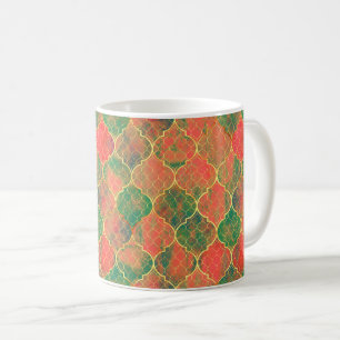 Colourful Watercolor Quatrefoil Pattern Coffee Mug