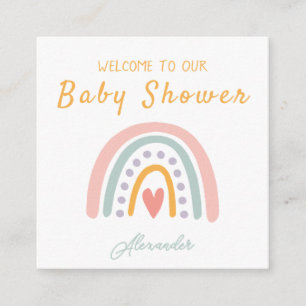 Colourful Watercolor Rainbow Illustrative Baby Sho Enclosure Card