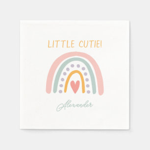 Colourful Watercolor Rainbow Illustrative Baby Sho Napkin