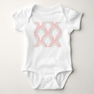 Colourful Watercolor Rainbow Seamless Illustration Baby Bodysuit