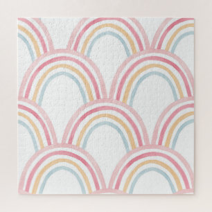 Colourful Watercolor Rainbow Seamless Illustration Jigsaw Puzzle