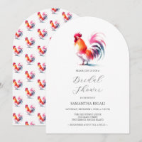 Colourful Watercolor Rooster Bridal Shower