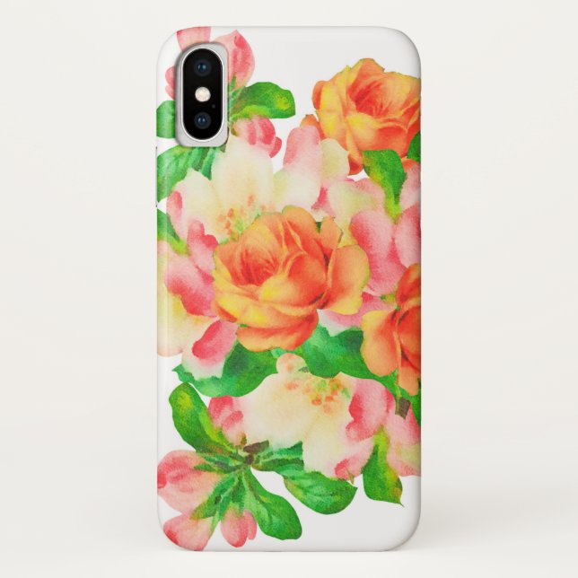 Colourful Watercolor Roses iPhone / iPad case (Back)