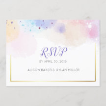 Colourful Watercolor RSVP Postcard