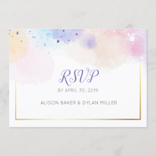 Colourful Watercolor RSVP Postcard