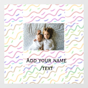 Colourful watercolor spiral pattern add photo name