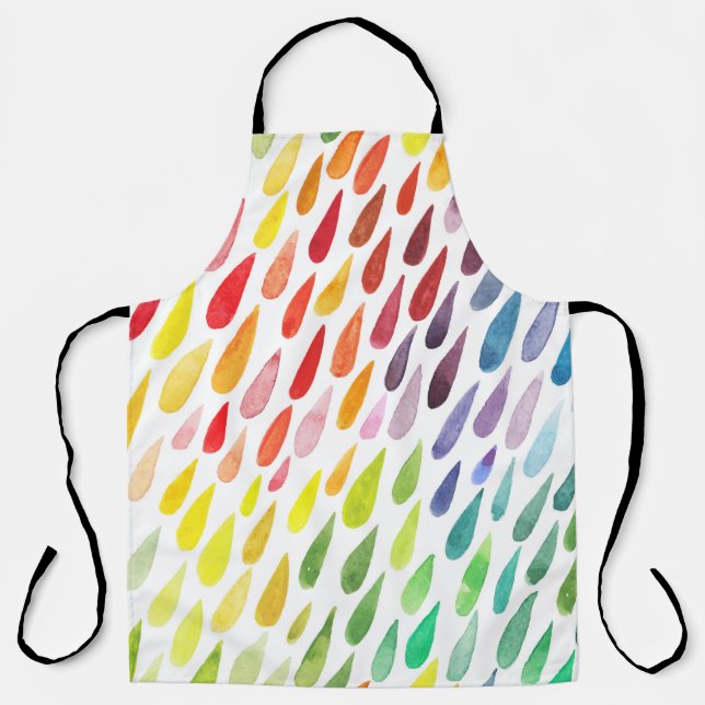 Colourful Watercolor Splash Set Apron (Front)