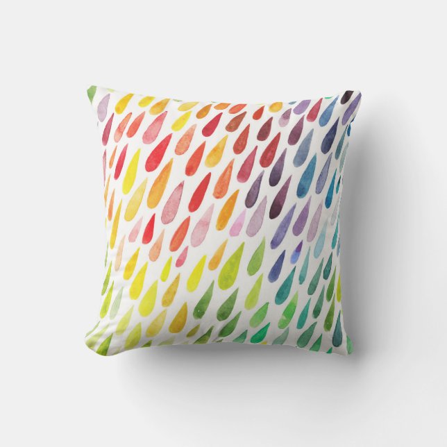 Colourful Watercolor Splash Set Cushion (Front)