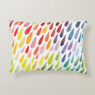 Colourful Watercolor Splash Set Decorative Cushion