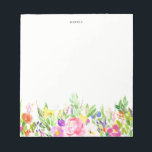 Colourful Watercolor Spring Blooms Floral Notepad<br><div class="desc">Colourful and whimsical note pad featuring watercolor peonies,  tulips and other flowers. This will be a perfect feminine accent for your office.</div>