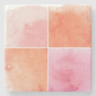 colourful watercolor stone coaster