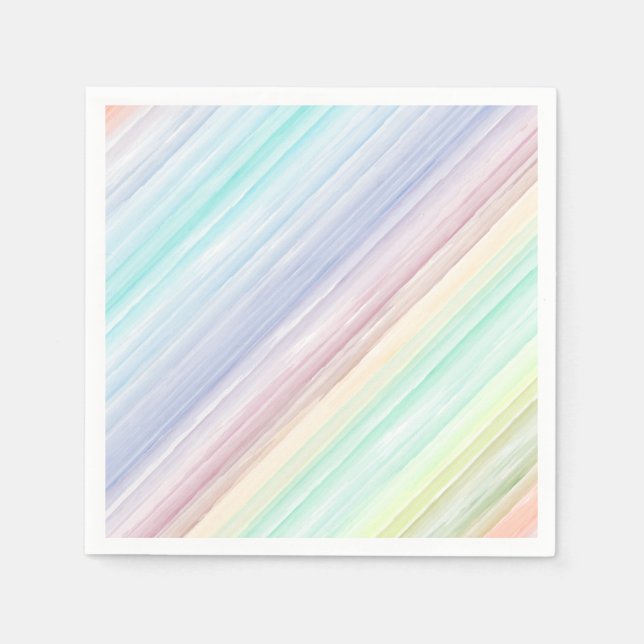 Colourful watercolor stripes pattern illustration napkin (Front)