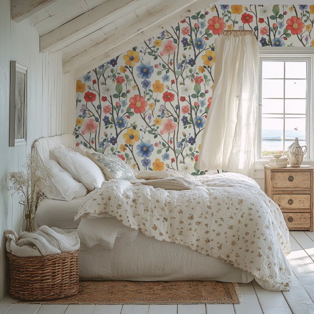 Colourful Watercolor Style Floral Wallpaper  (Creator Uploaded)