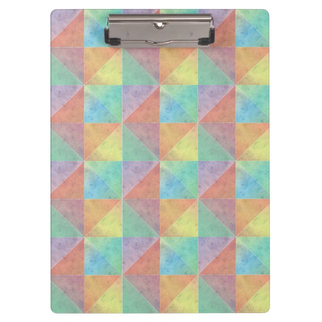 Colourful Watercolor Triangles Pattern Clipboard (Front)