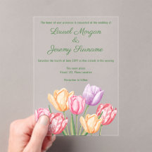 Colourful Watercolor Tulips Spring Wedding