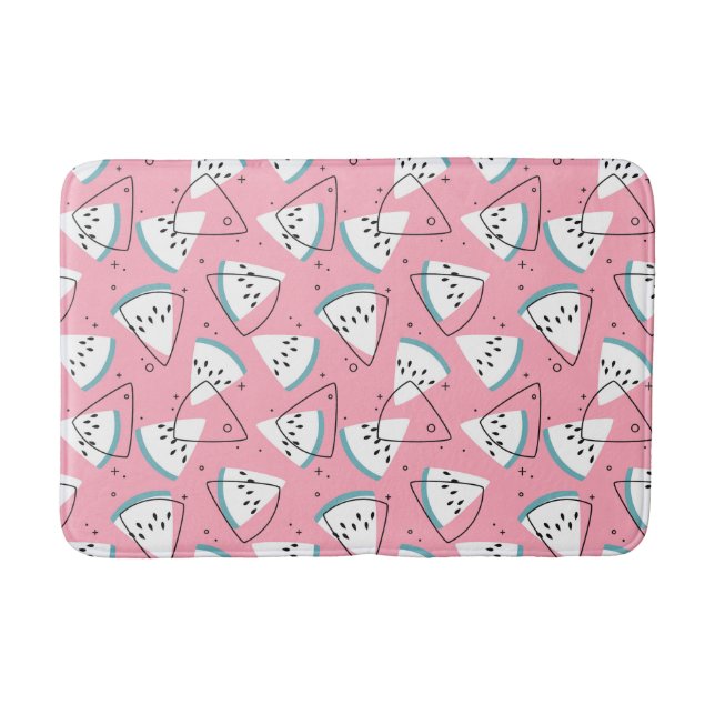 Colourful Watercolor Watermelons Bath Mat (Front)