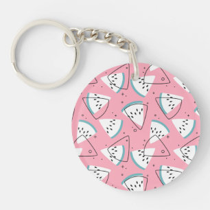 Colourful Watercolor Watermelons Key Ring