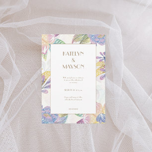 Colourful Watercolor wedding Invitation