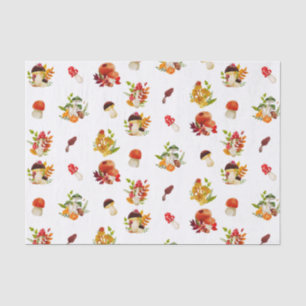 Colourful Watercolor Wild Forest Mushrooms Tissue Paper
