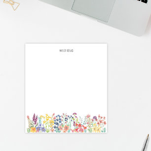 Colourful Watercolor Wildflower Floral Customise Notepad