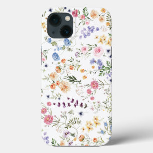 Colourful Watercolor Wildflower Meadow iPhone 13 Case