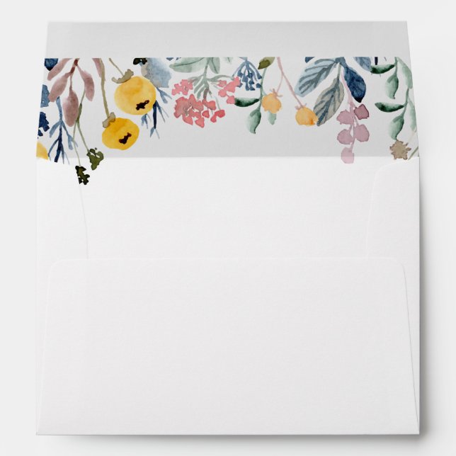 Colourful Watercolor Wildflower Meadow Envelope (Back (Bottom))