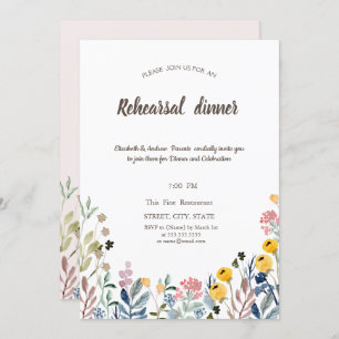 Colourful Watercolor Wildflower Meadow Invitation