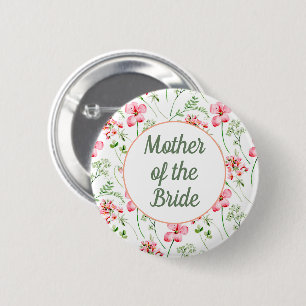 Colourful Watercolor Wildflower Mother of the Brid 6 Cm Round Badge