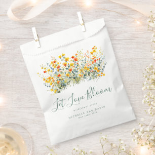 Colourful Watercolor Wildflower Seed Wedding Favour Bag