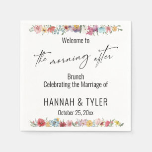 Colourful Watercolor Wildflower The Morning After Napkin