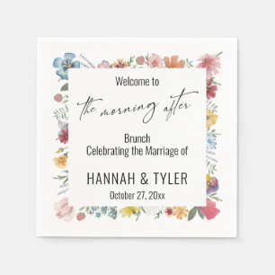 Colourful Watercolor Wildflower The Morning After Napkin