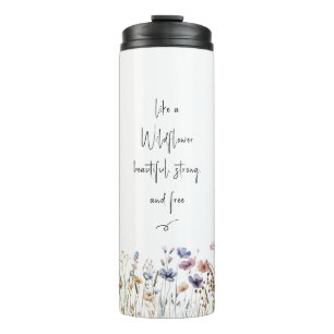 Colourful Watercolor Wildflower Thermal Tumbler