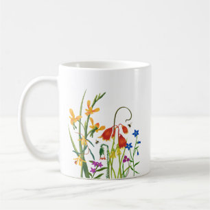 Colourful Watercolor Wildflowers Summer Coffee Mug