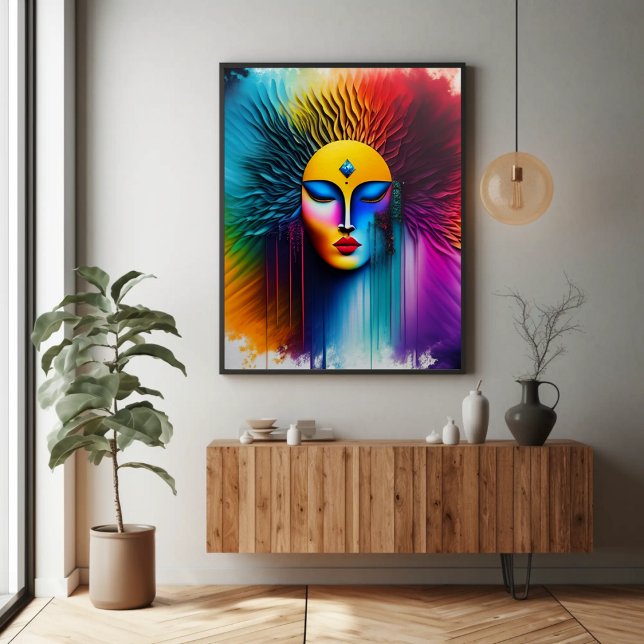 Colourful Watercolor Woman Face Abstract Expressiv Poster (Creator Uploaded)