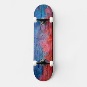 Colourful Watercolor Wood Abstract #12 Skateboard