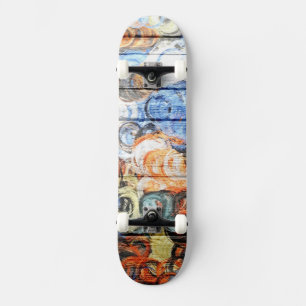 Colourful Watercolor Wood Abstract Skateboard