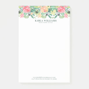 Colourful Watercolors Flowers Border Post-it Notes